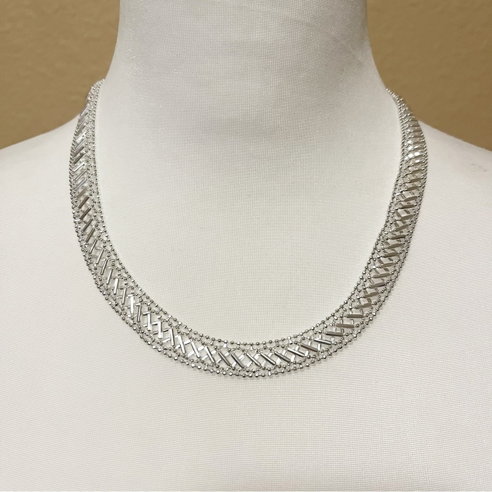 Cherish Jewelry 925 Silver Beads & Bars 18 inch Necklace NEW in Box